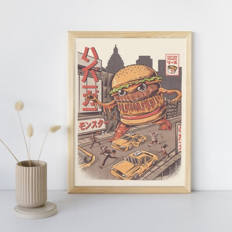 Japanisches Burgerzilla-Poster - A3