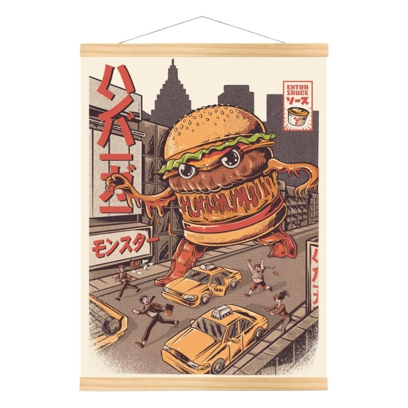 Japanisches Burgerzilla-Poster - A3