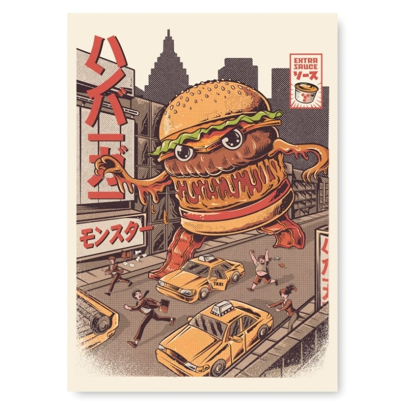 Japanisches Burgerzilla-Poster - A3