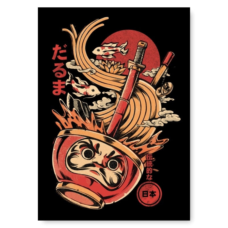 Japanisches Poster Daruma Ramen - A3