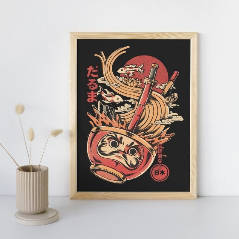 Japanisches Poster Daruma Ramen - A3