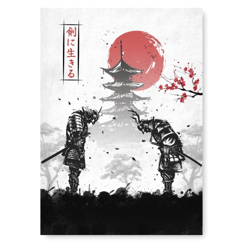 Japanisches Poster Duell der Samurai - A3