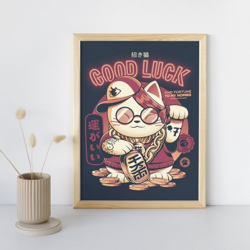 Japanisches Poster Maneki Neko - A3