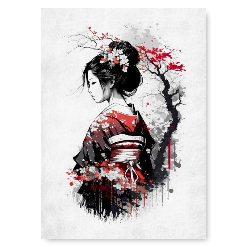 Japanisches Poster Nostalgie einer Geisha - A3