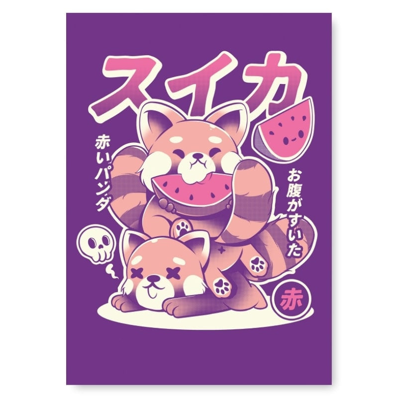 Japanisches Poster Roter Panda - A3