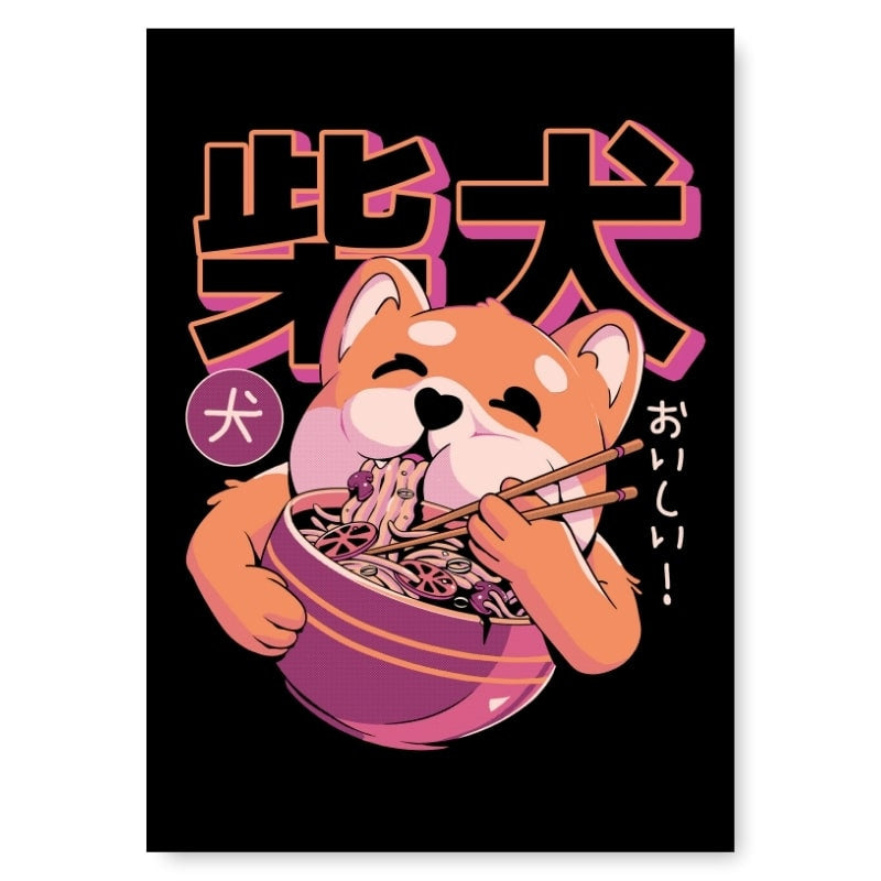 Japanisches Poster Shiba Noodle - A3