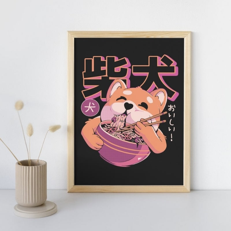 Japanisches Poster Shiba Noodle - A3