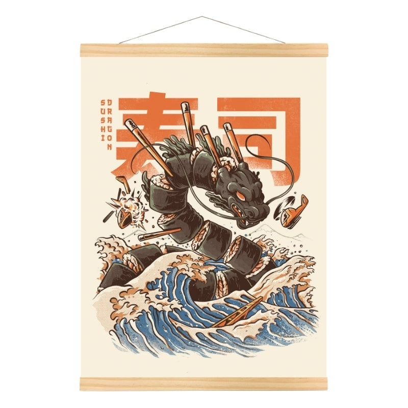 Japanisches Poster Sushi Dragon - A3