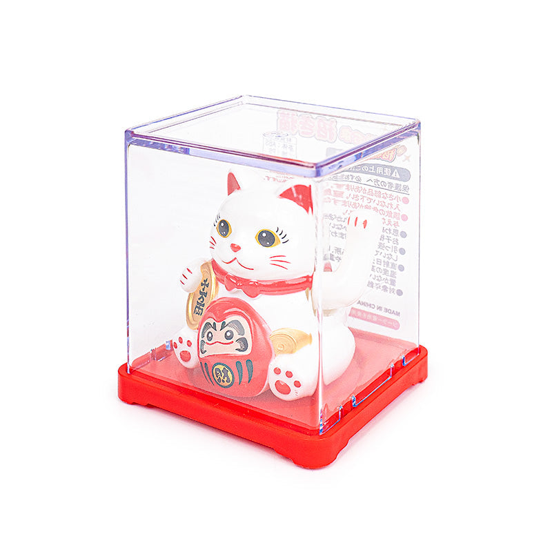 Bewegliche Maneki Neko Katze mit Solarenergie - Daruma