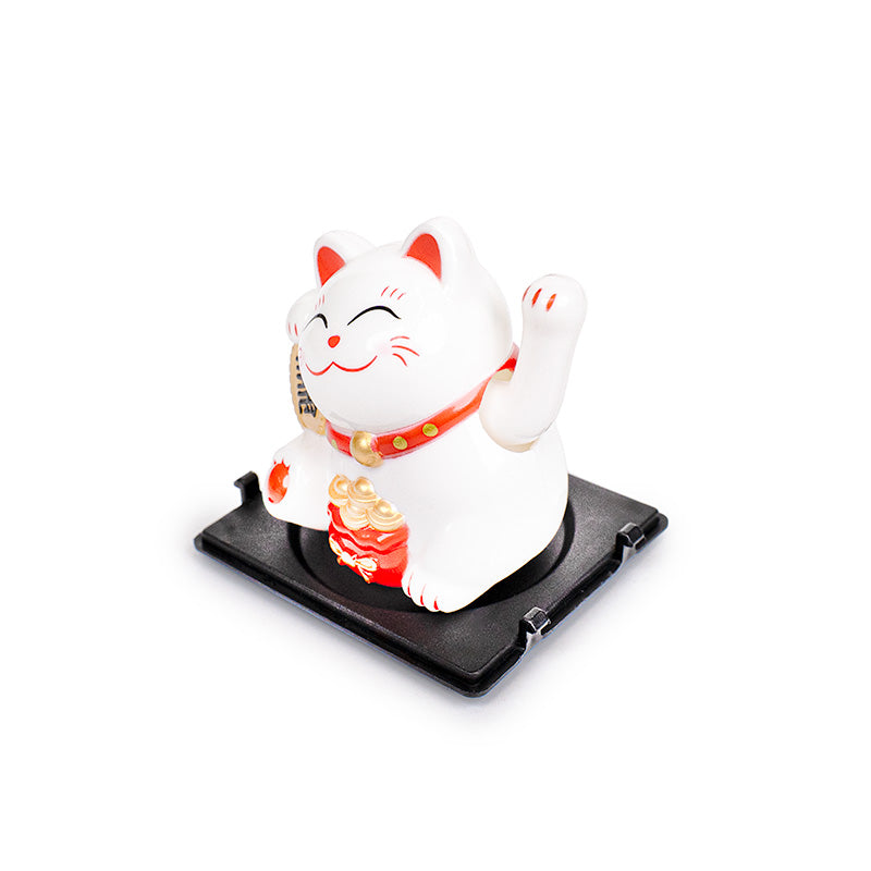 Bewegliche Maneki Neko Katze mit Solarenergie - Glück