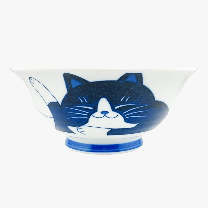 Japanische Schale Katze Blau