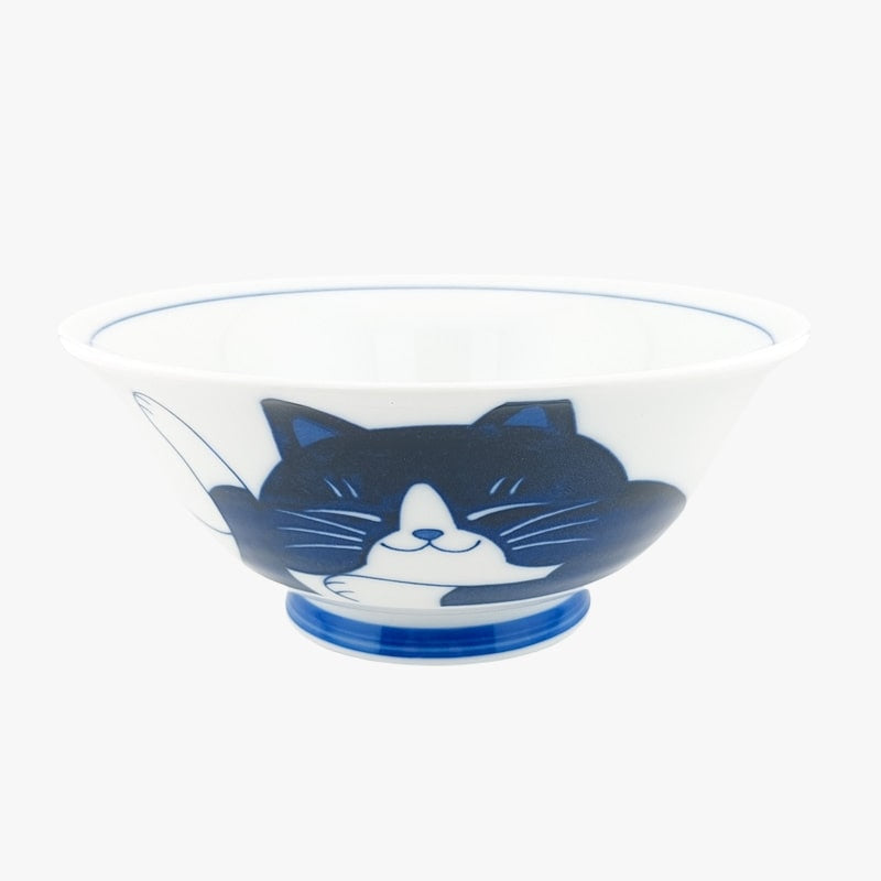 Japanische Schale Katze Blau