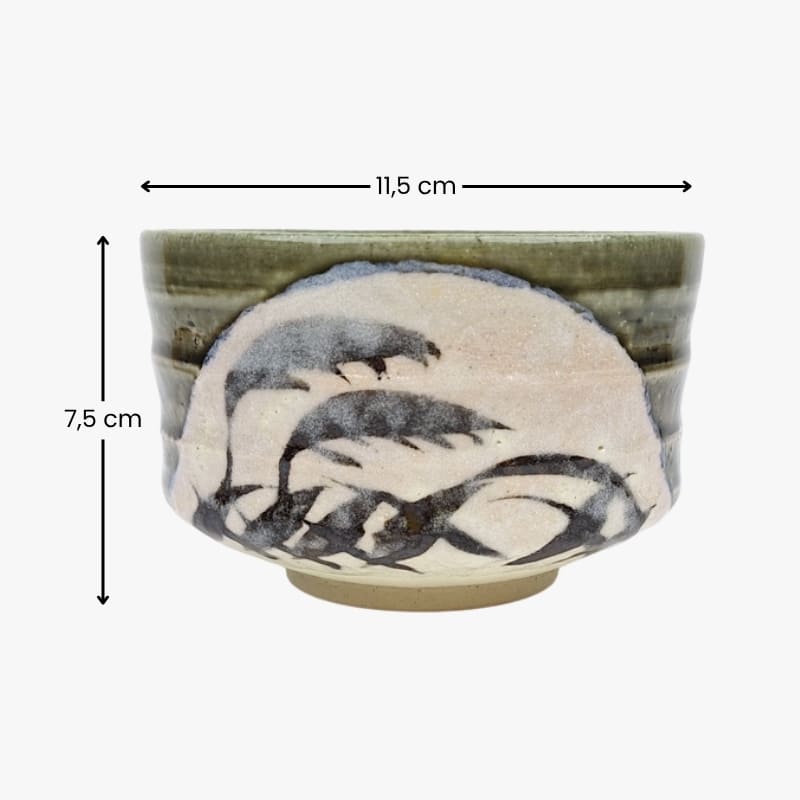 Japanische Matcha-Schale Oribe Ashi