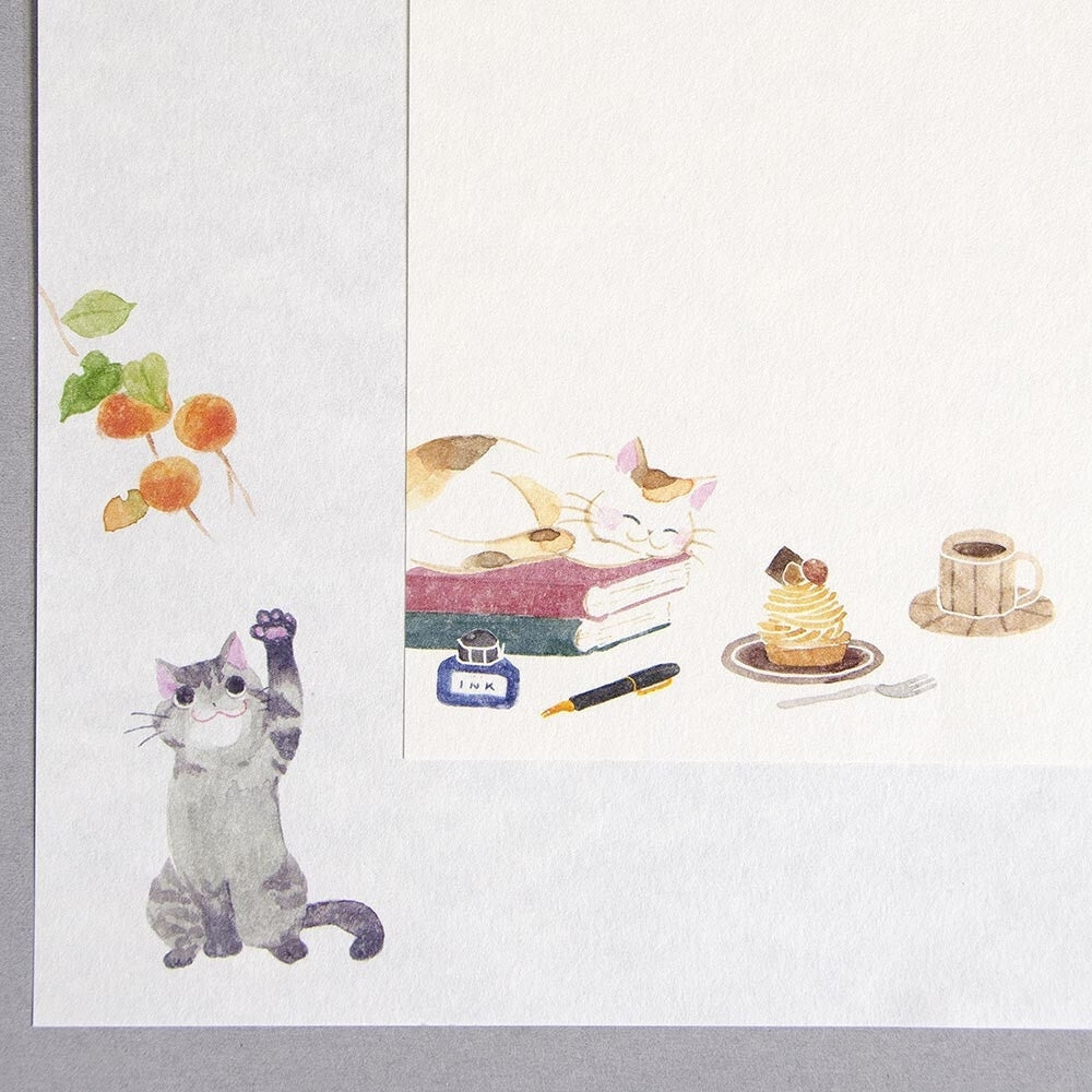 Briefpapier - Katzen im Herbst