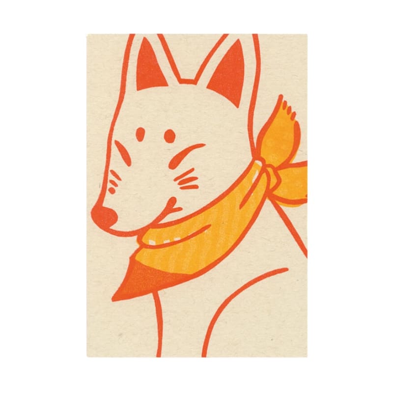 Japanische Postkarte Kitsune