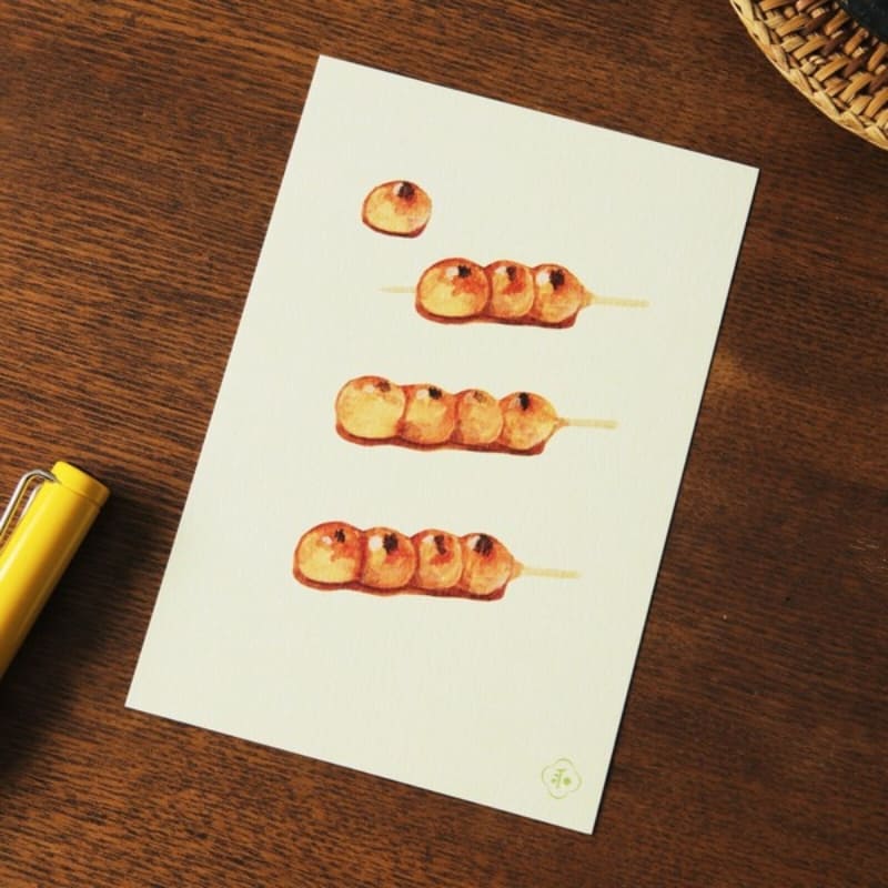 Japanische Postkarte Mitarashi Dango