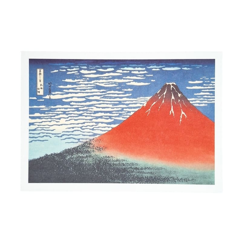 Japanische Postkarte Mount Fuji Rot