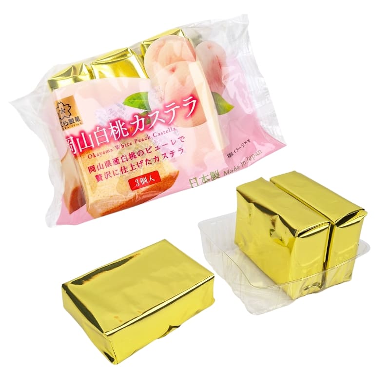 Castella-Kuchen Weißer Pfirsich
