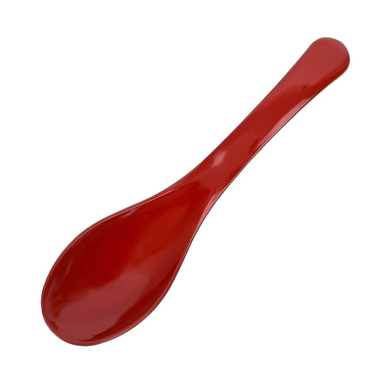 Cuillère à Ramen Laquée Résine Rouge