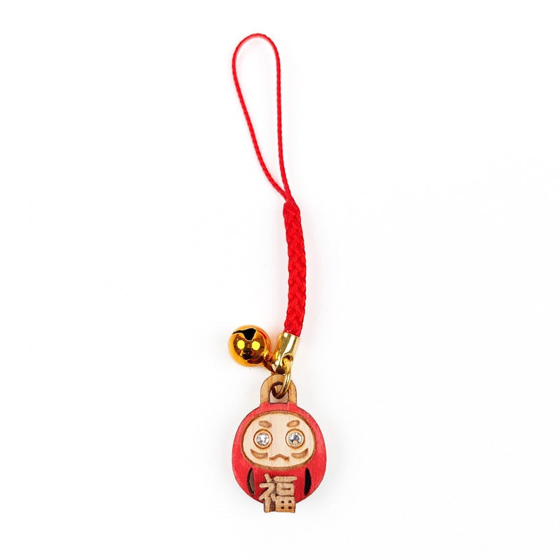 Daruma Schlüsselanhänger Holz
