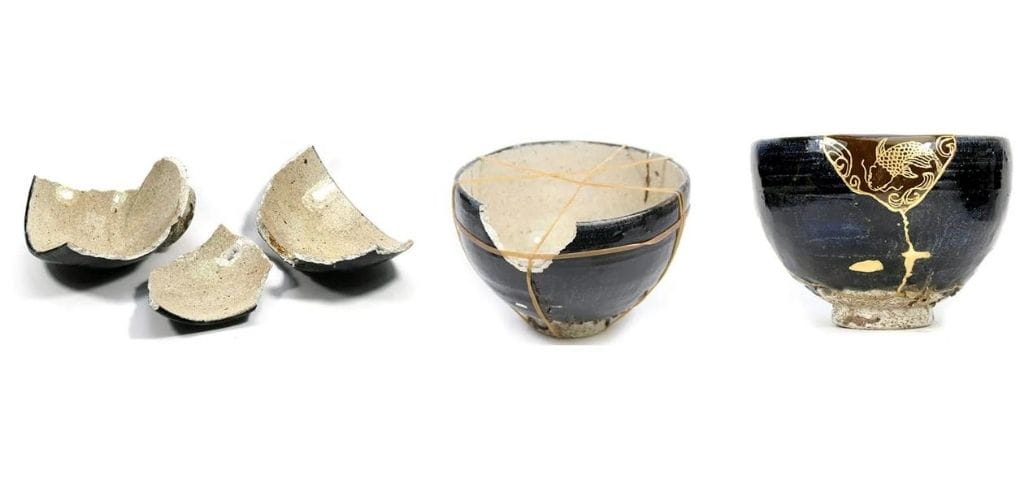 Etappen des Kintsugi