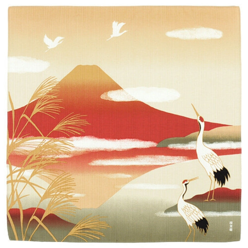 Furoshiki Tuch - Kranich & Fuji - 50x50 cm