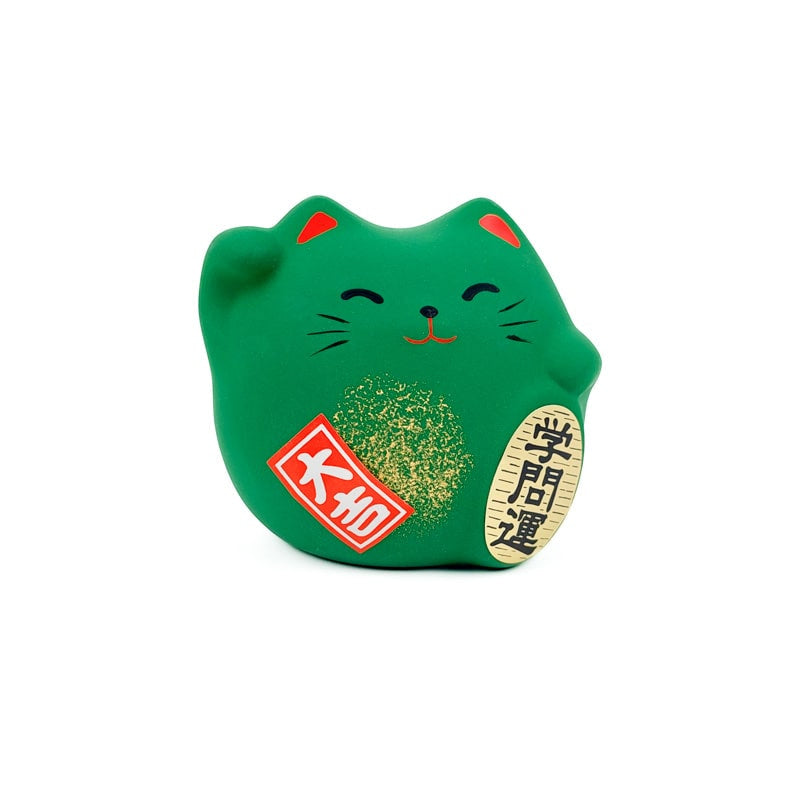 Grüne Maneki Neko Glückskatze