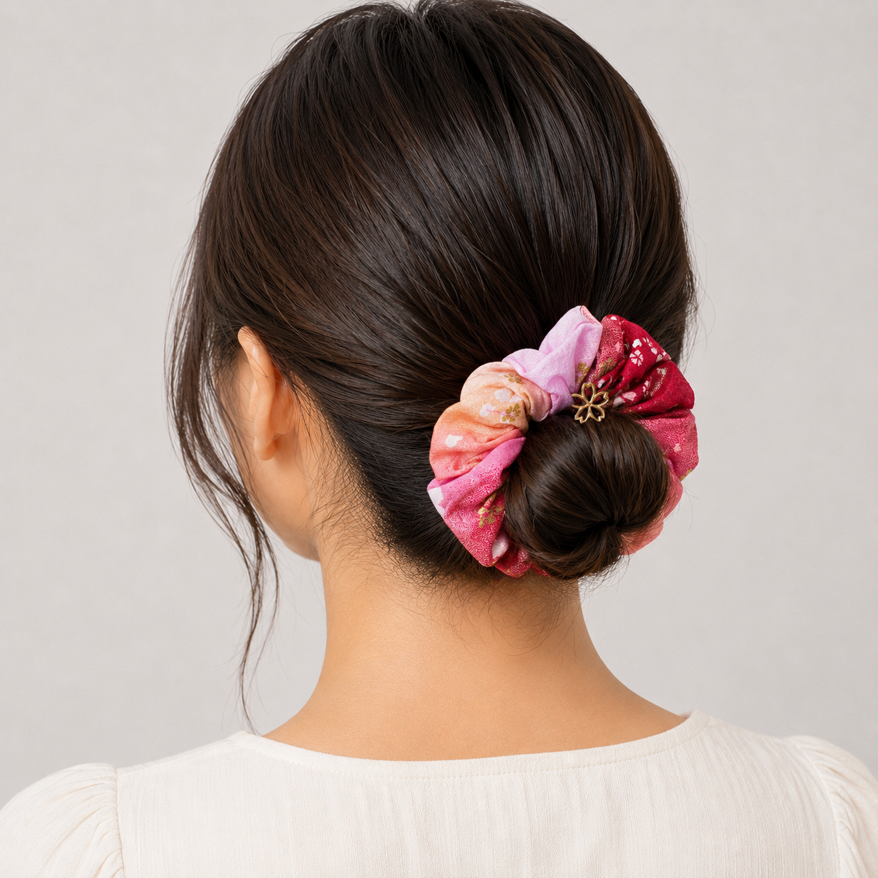 Haargummi Scrunchie Japanischer Stoff Rosa