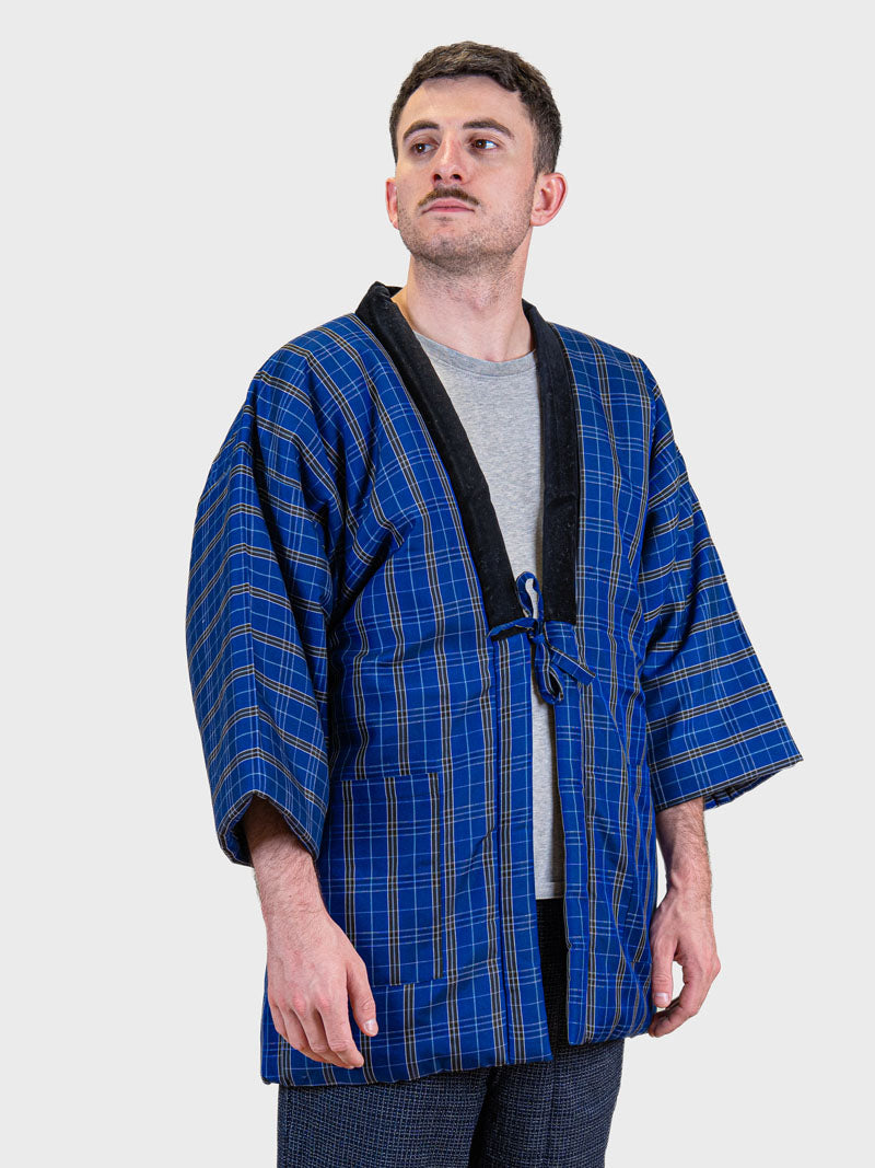 Hanten-Jacke Herren – Blaue Kōshi-Karo ML