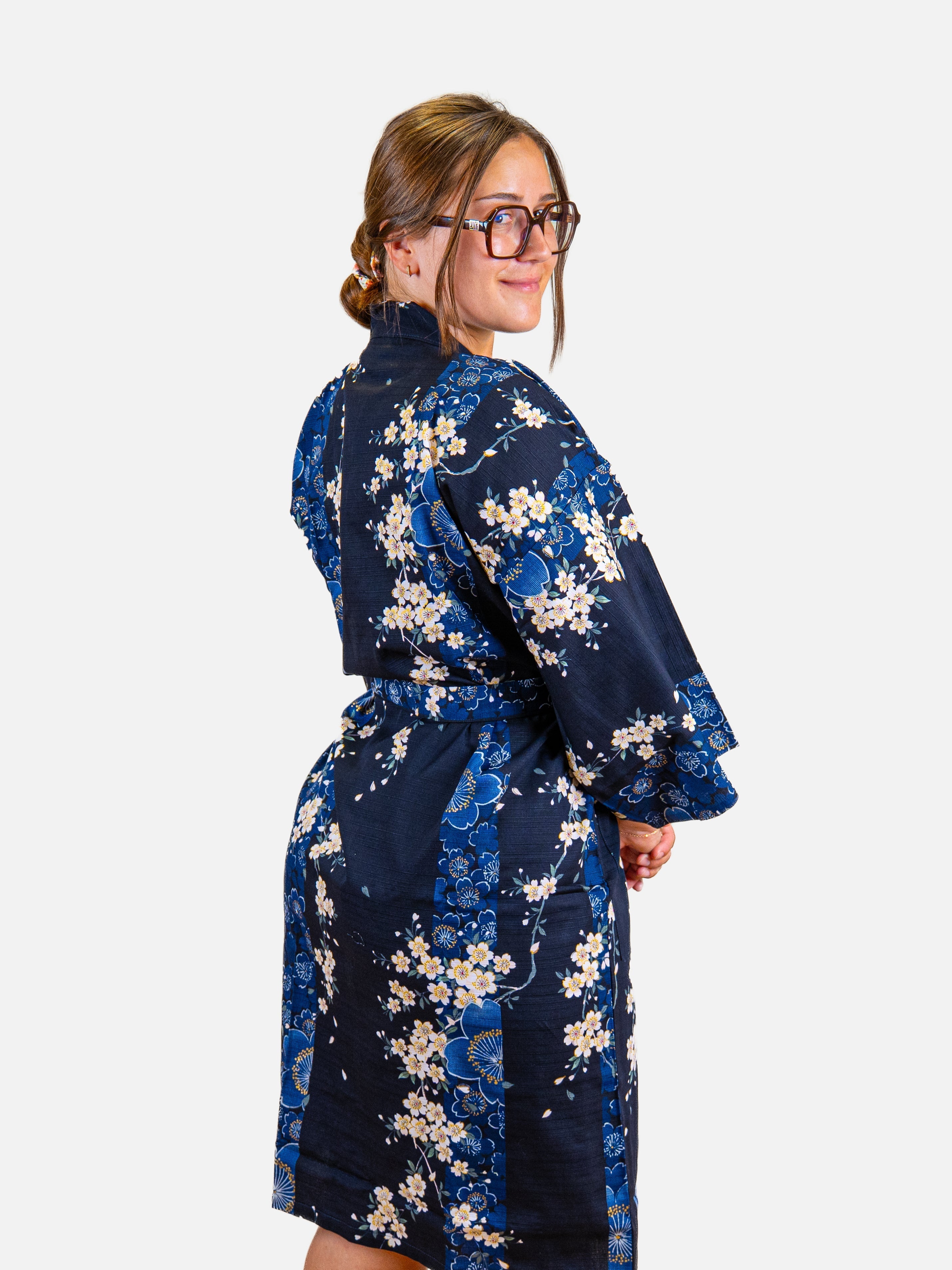 Happi-Kimono Damen – Blaue Sakura