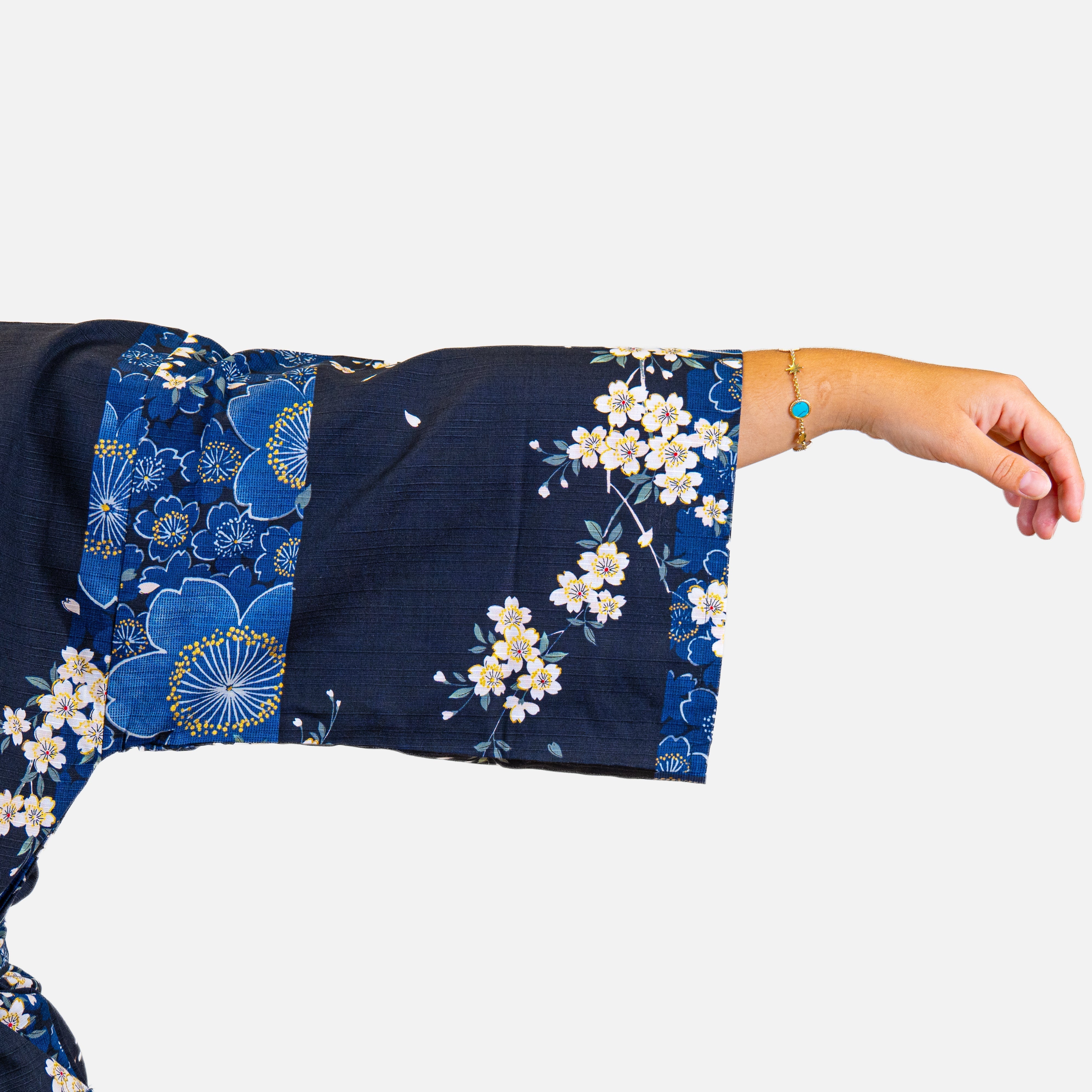 Happi-Kimono Damen – Blaue Sakura