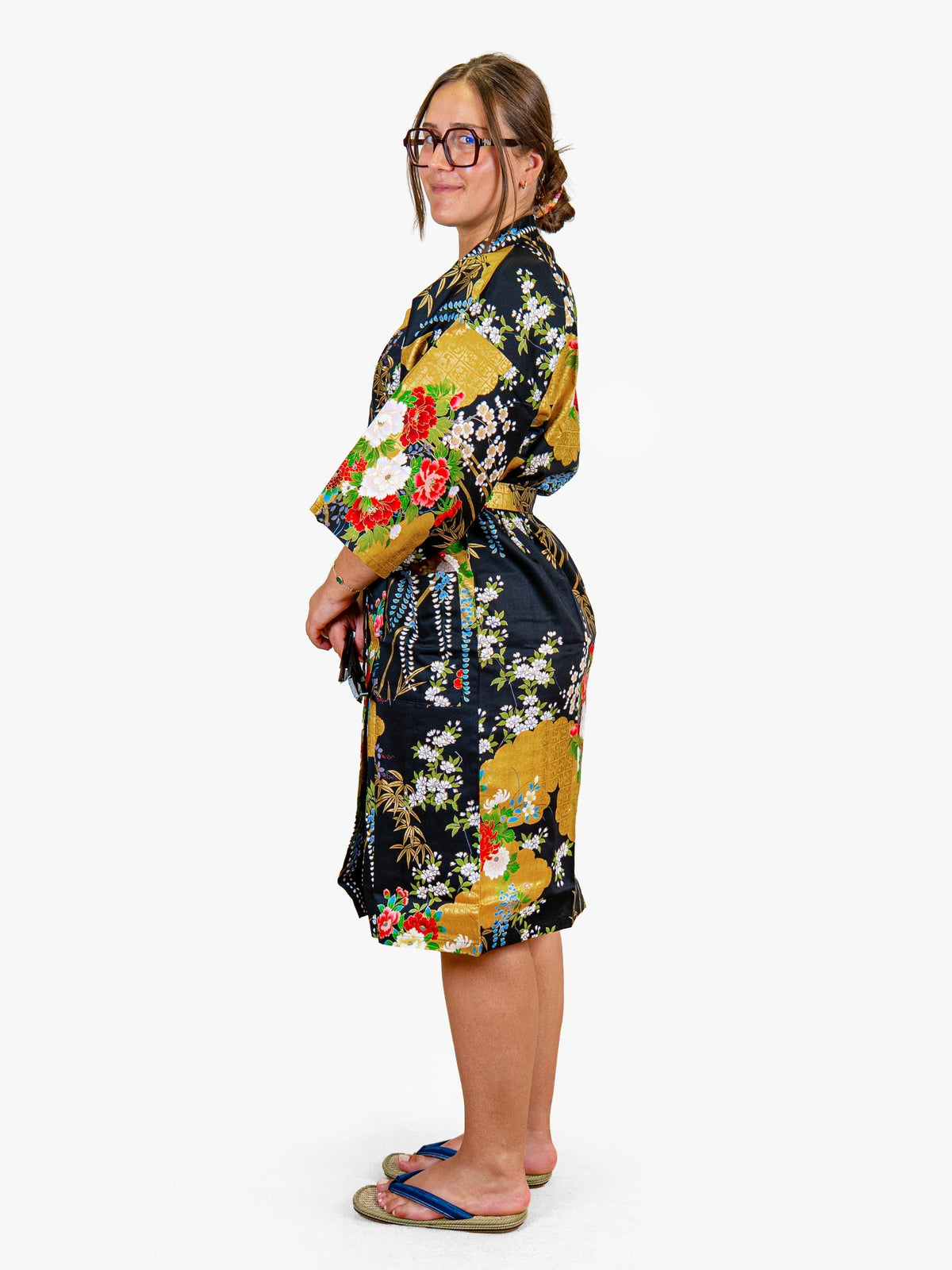 Happi-Kimono Damen – Goldene Botanik