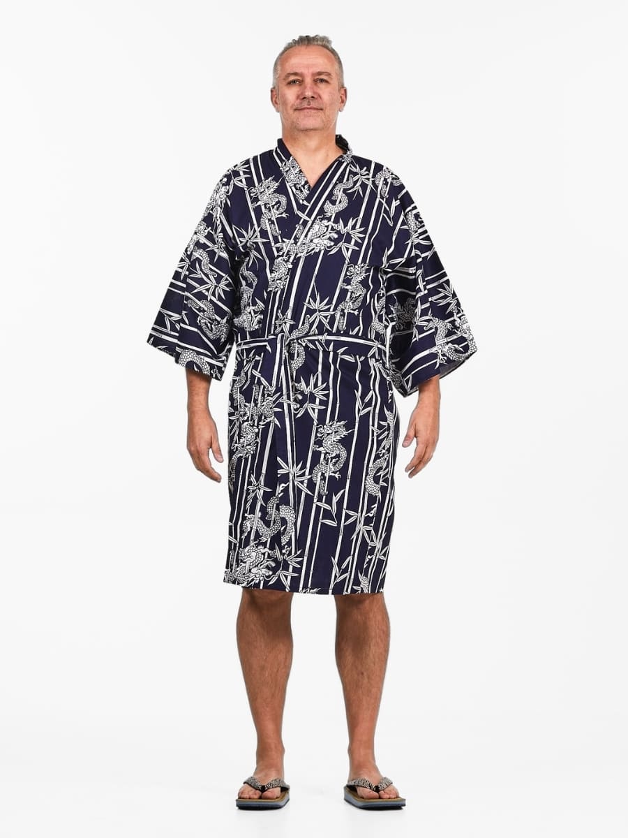 Happi Kimono Herren - Bambus und Drache Einheitsgröße