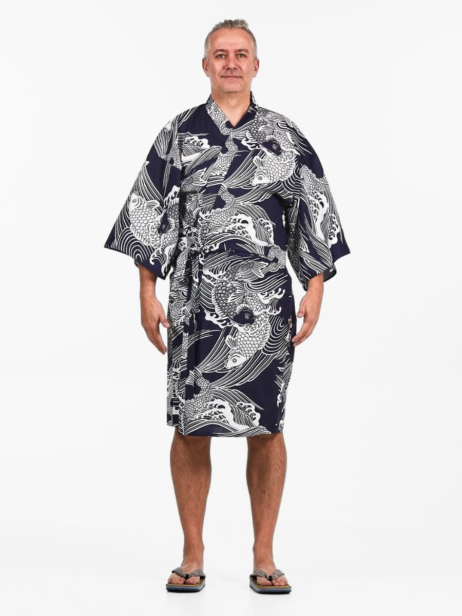Happi Kimono Herren - Koi-Karpfen Einheitsgröße