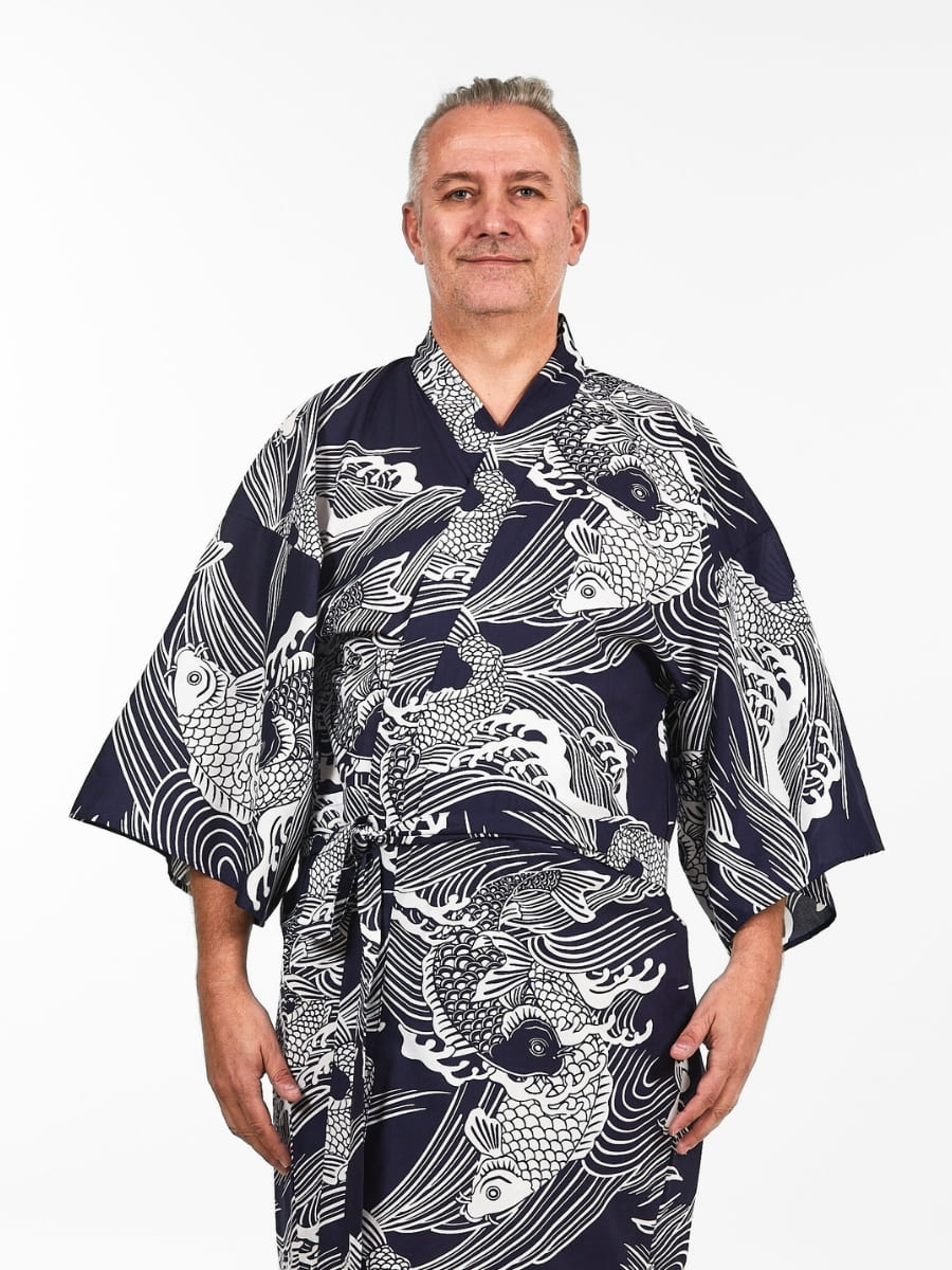 Happi Kimono Herren - Koi-Karpfen Einheitsgröße
