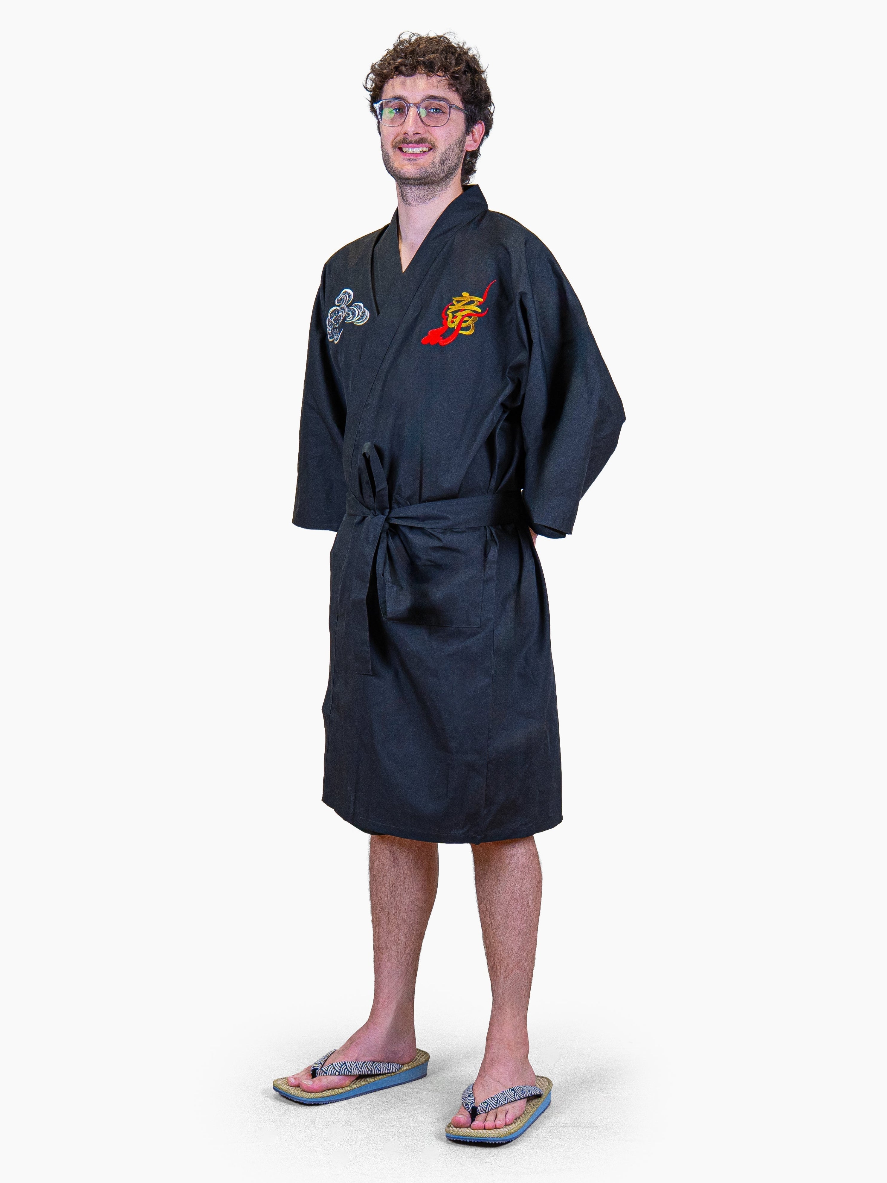Happi-Kimono Herren Oversize – Drachenstickerei