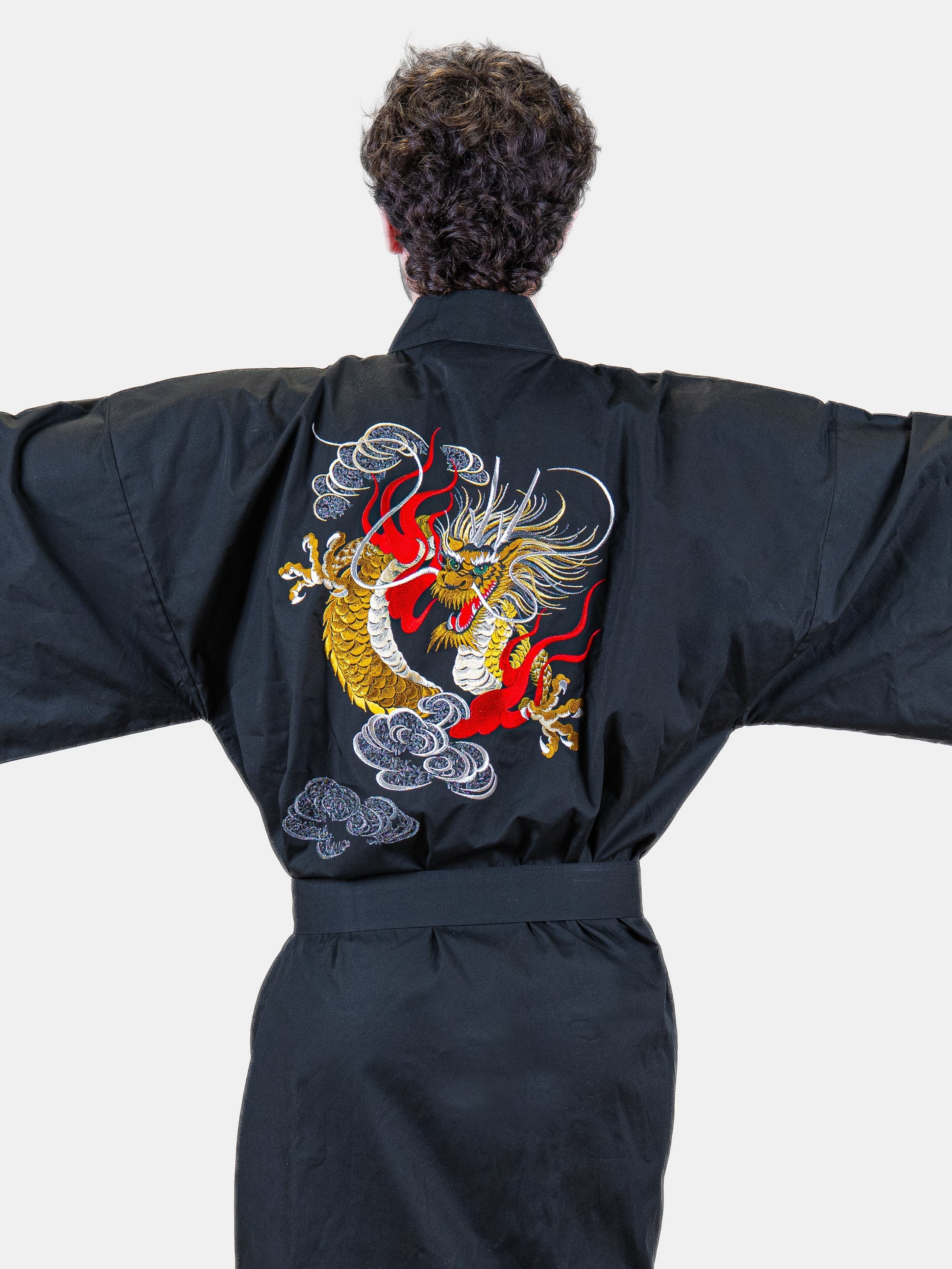 Happi-Kimono Herren Oversize – Drachenstickerei