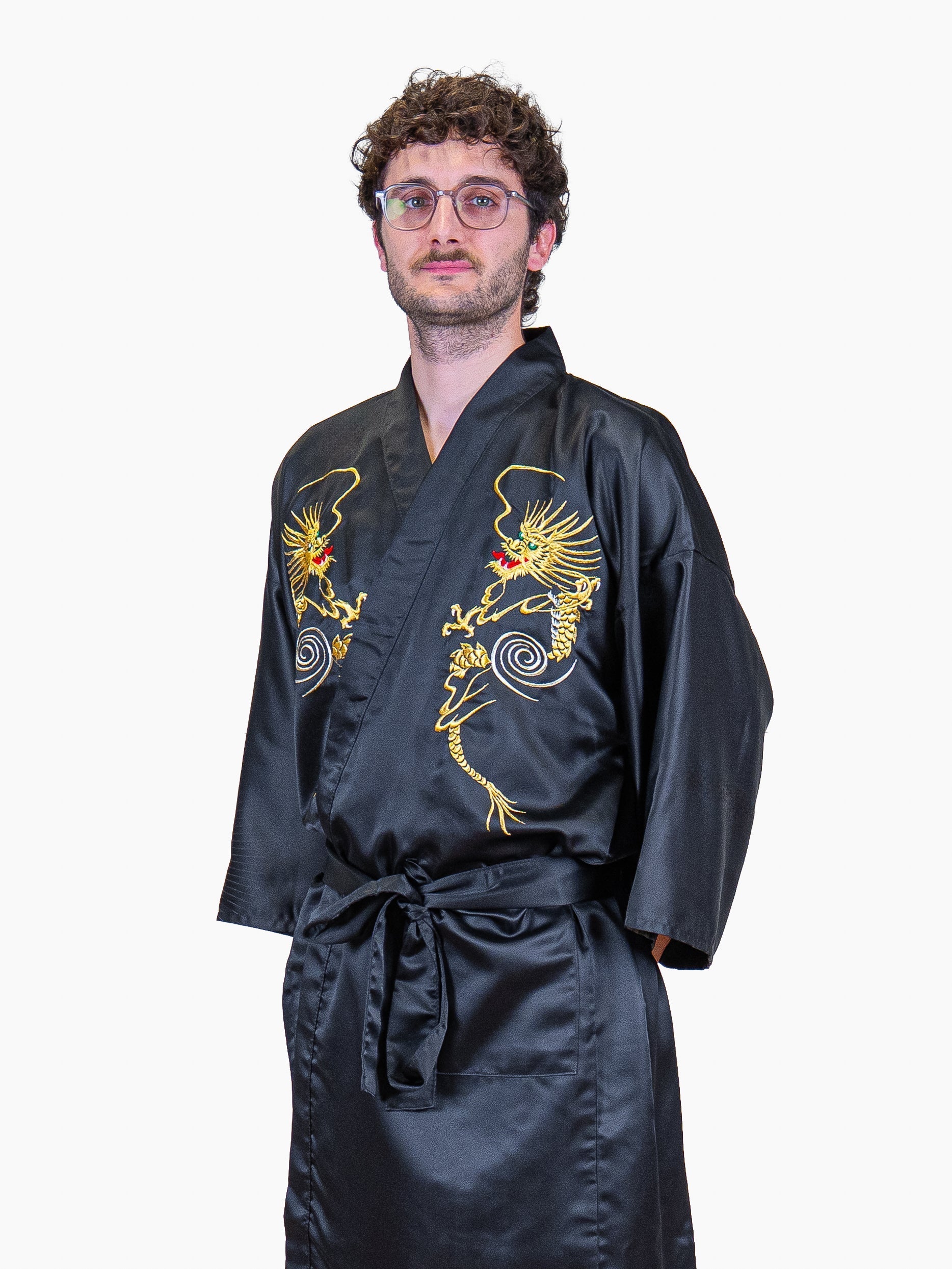 Happi-Kimono Herren Oversize – Goldener Drache