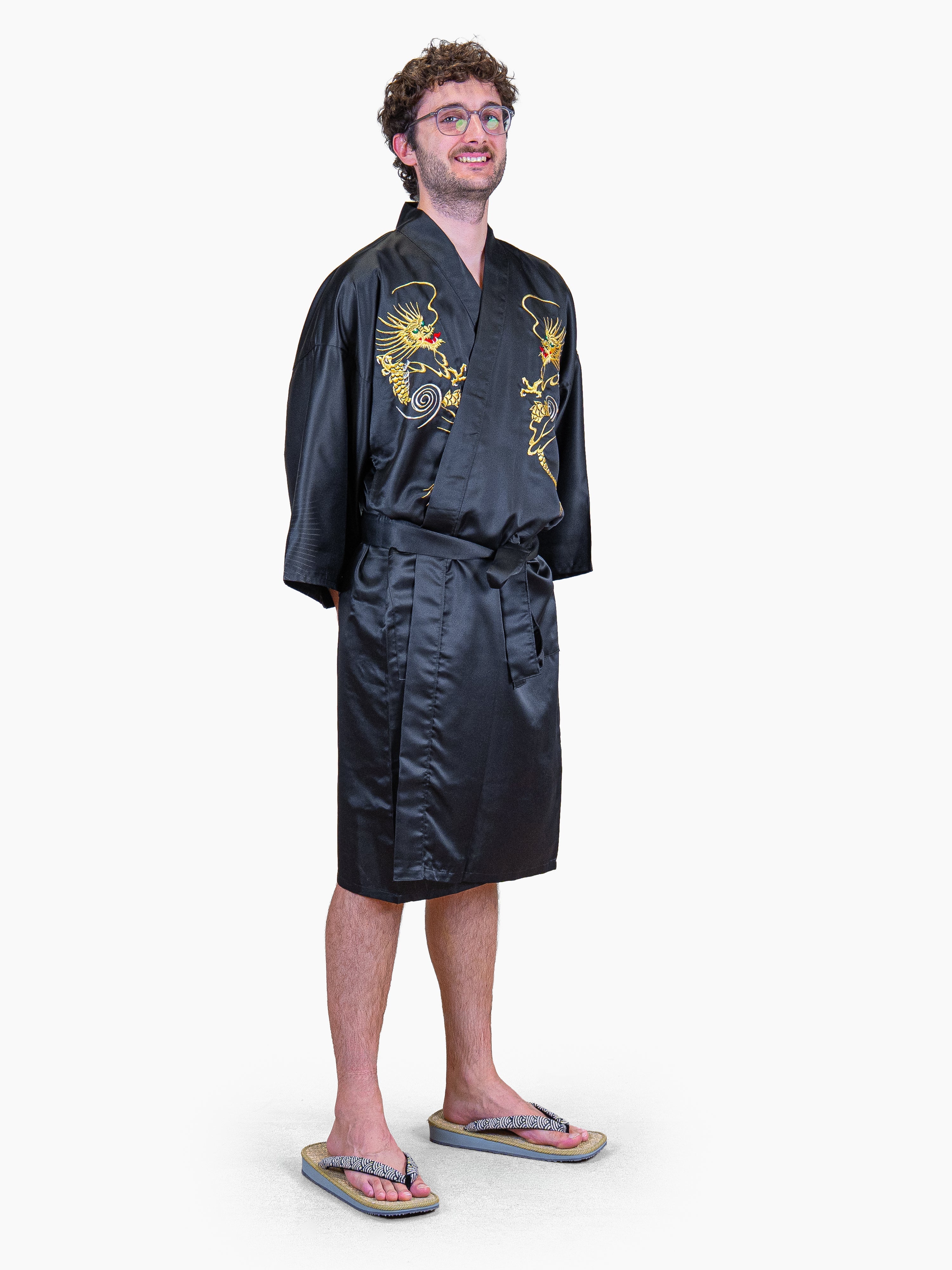 Happi-Kimono Herren Oversize – Goldener Drache