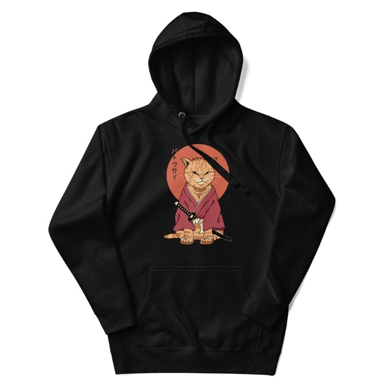 Japan Hoodie - Neko Battosai S / Schwarz