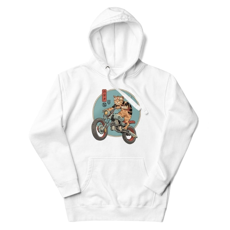 Japan Hoodie - Neko Rider S / Weiß
