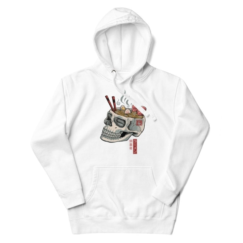 Japan Hoodie - Totenkopf Ramen S / Weiß