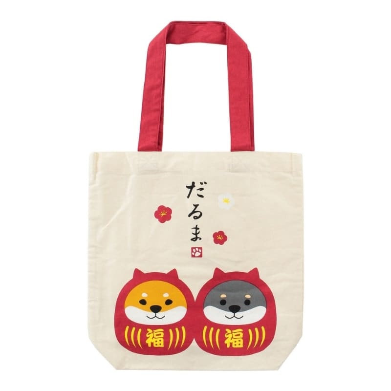 Japan Tote Bag - Elfenbein Shiba Daruma
