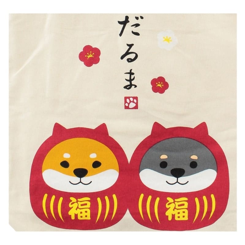 Japan Tote Bag - Elfenbein Shiba Daruma