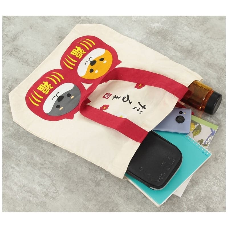 Japan Tote Bag - Elfenbein Shiba Daruma