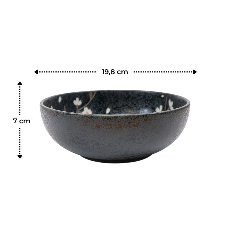 Japanische Donburi-Schale Kuro Sakura