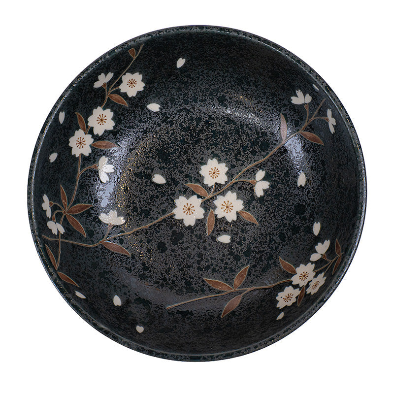 Japanische Donburi-Schale Kuro Sakura
