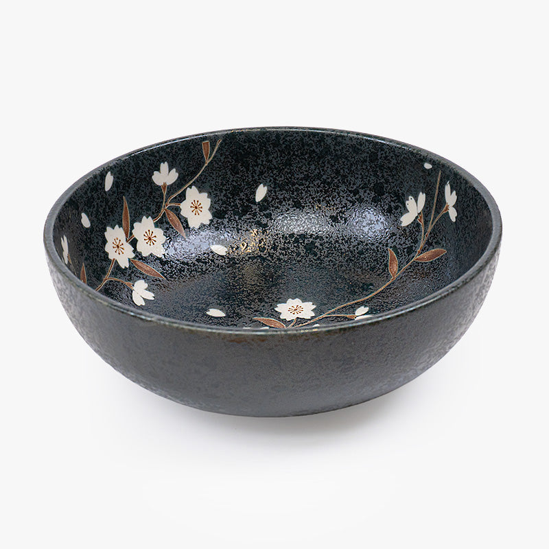 Japanische Donburi-Schale Kuro Sakura
