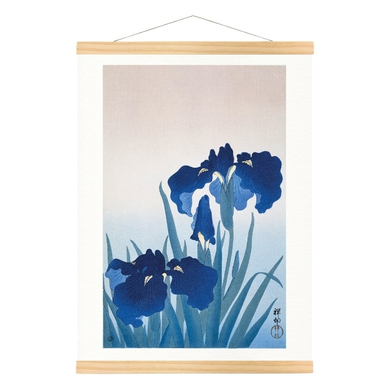 Japanische Drucke - Iris Blau A3