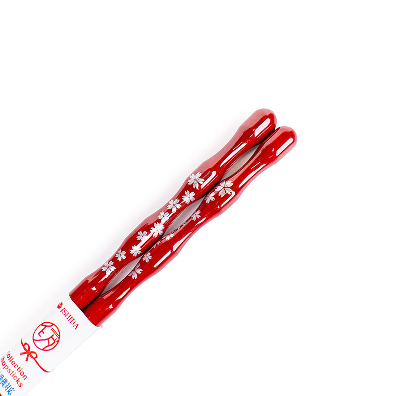 Japanische Essstäbchen in gewellter Form Sakura-Rot